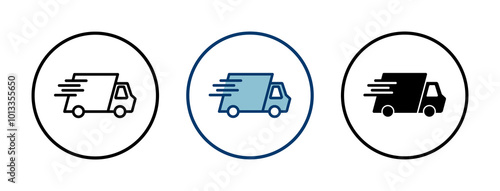 Delivery Icon vector isolated on white background. Fast Delivery Icon. Fast shipping delivery truck. Truck icon delivery