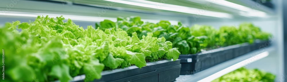 Fresh green lettuce growing in a hydroponic system. Fresh green lettuce growing in a hydroponic system.
