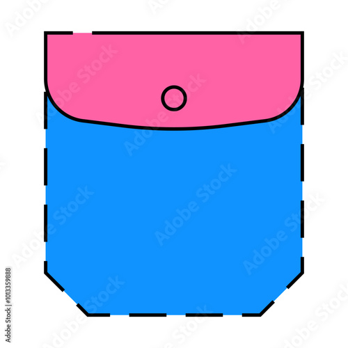 patch pocket with welt top and flap line icon vector. patch pocket with welt top and flap sign. isolated symbol illustration