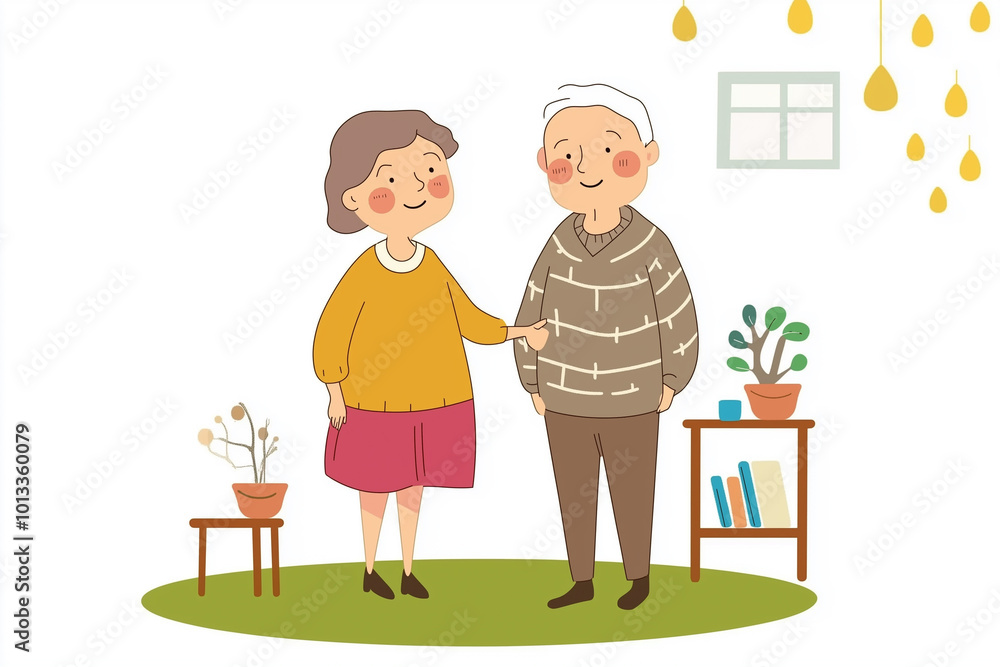 Elderly Retirement Concept Illustration with Senior Person Elderly Retirement Concept Illustration with Senior Person