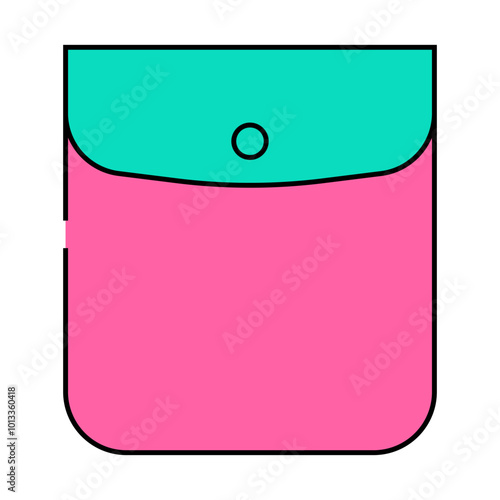 button closed pocket line icon vector. button closed pocket sign. isolated symbol illustration
