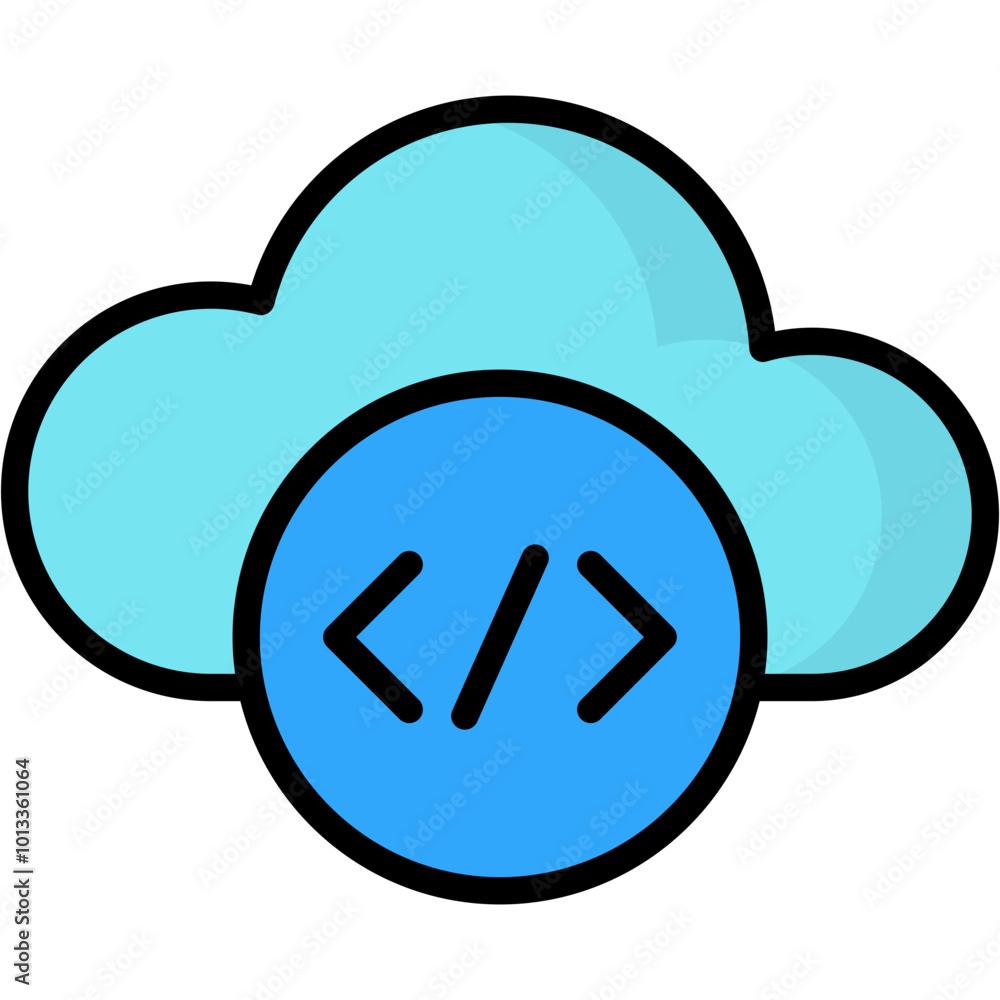 Cloud Coding Icon Cloud Coding Icon