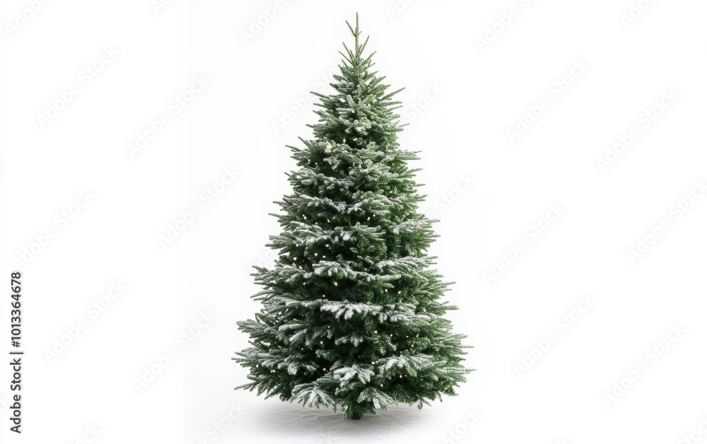 Fototapeta premium Very beautiful christmas tree on white background. Decorated christmas tree