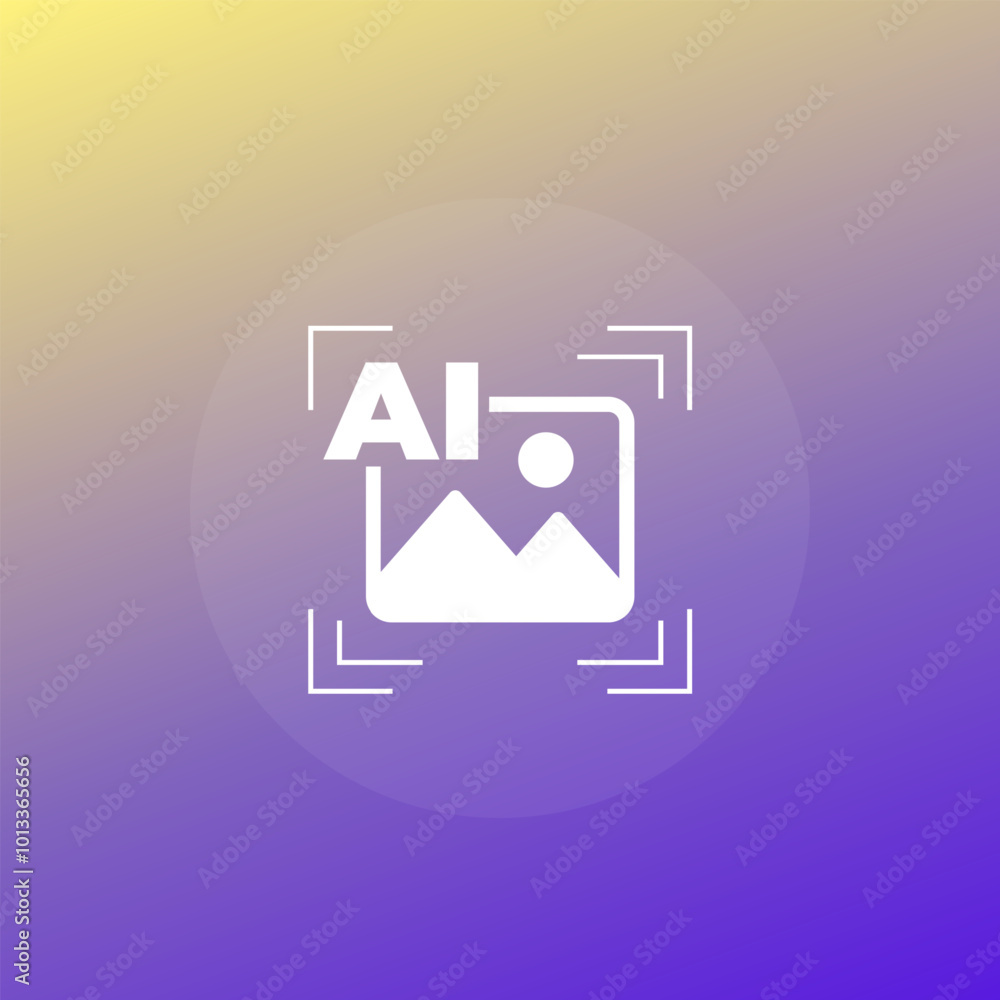 AI generated image or photo icon, vector AI generated image or photo icon, vector