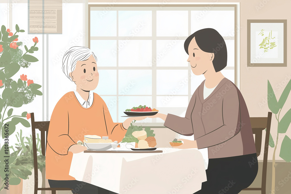 Elderly Retirement Concept Illustration with Senior Person Elderly Retirement Concept Illustration with Senior Person