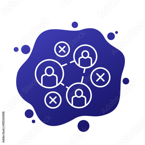 inefficient team icon with people, line vector