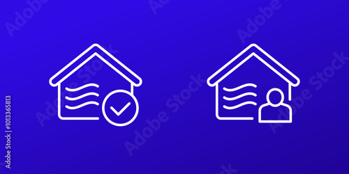 indoor air quality icons, line vector