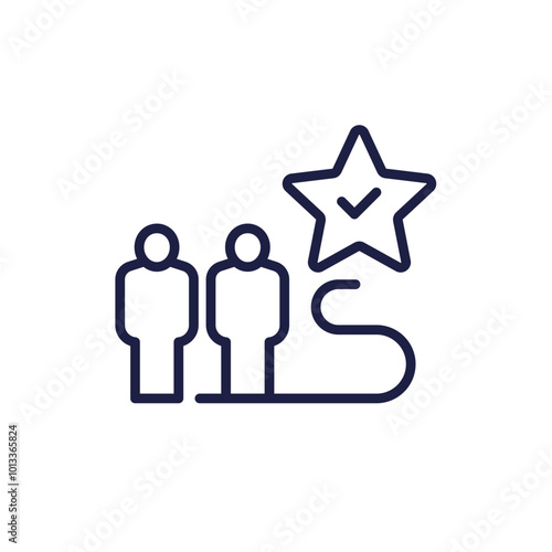 path to success icon with two people, line vector