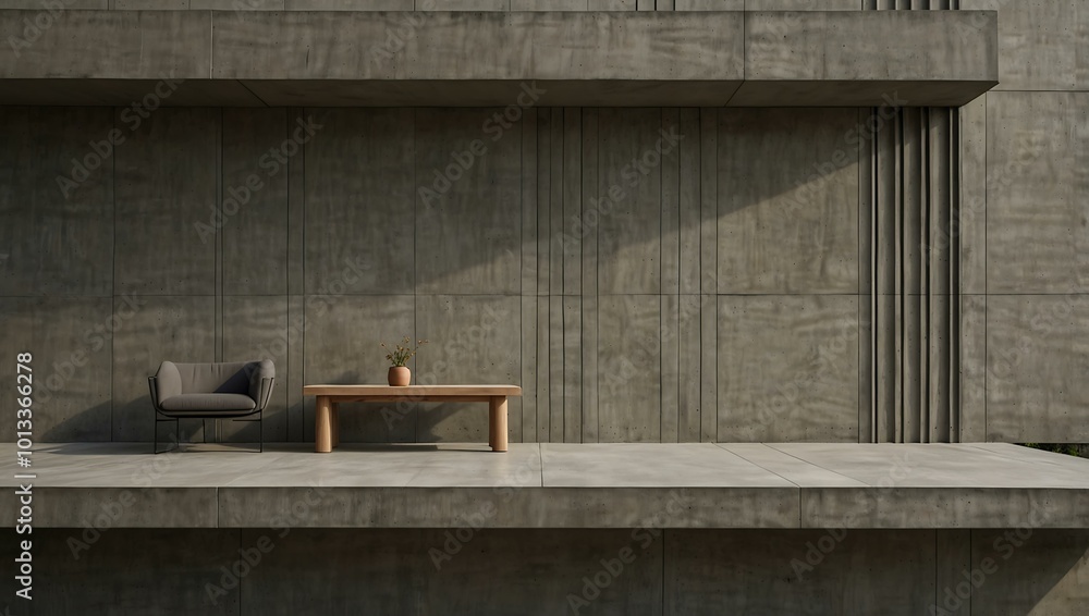 A modern cement wall is surrounded by a seamless pattern of lines. A modern cement wall is surrounded by a seamless pattern of lines.