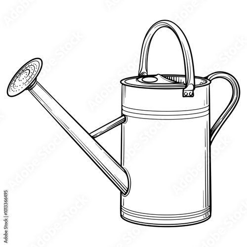 Vector illustration of a watering can. Garden watering can isolated on white background.