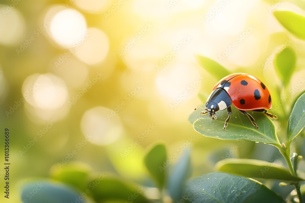 Close up of ladybug on leaf Close up of ladybug on leaf