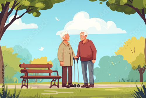 Elderly Retirement Concept Illustration with Senior Person