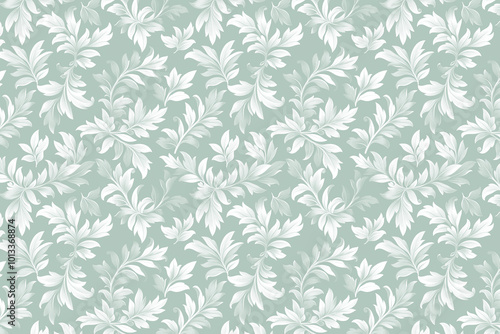 Wallpaper Mural Toile floral pattern tapestry. Arts and Crafts. Vintage monochrome  botanical wallpaper pattern. Background image. Created with Generative AI technology Torontodigital.ca