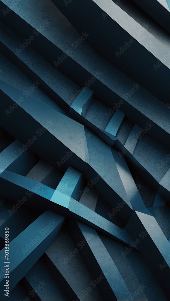 Abstract blue geometric structure with depth. Abstract blue geometric structure with depth.