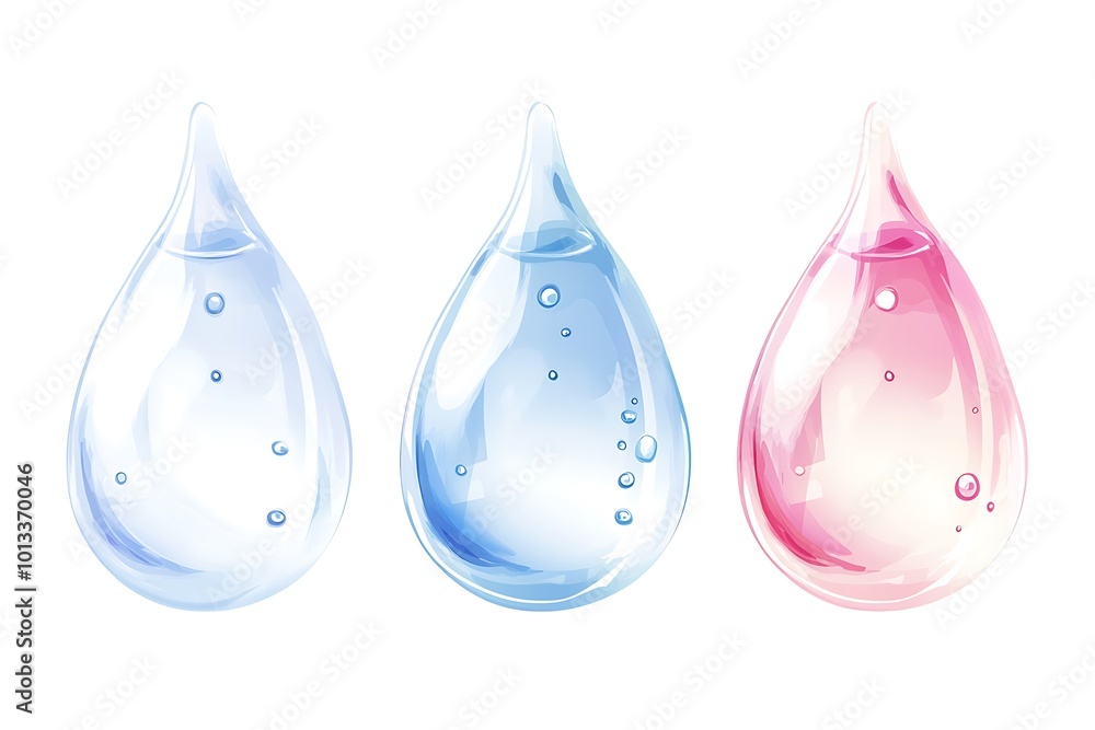 Set of colorful drop illustrations Set of colorful drop illustrations