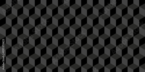 Abstract black and gray style minimal blank cubic. Geometric pattern illustration mosaic, square hexagon monochrome creative  surface triangle wallpaper background.	
