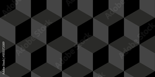 Abstract black and gray style minimal blank cubic. Geometric pattern illustration mosaic, square hexagon monochrome creative  surface triangle wallpaper background.	
