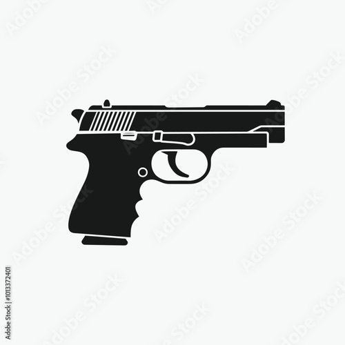 gun isolated on white background,  revolvers and shotguns, pistol .