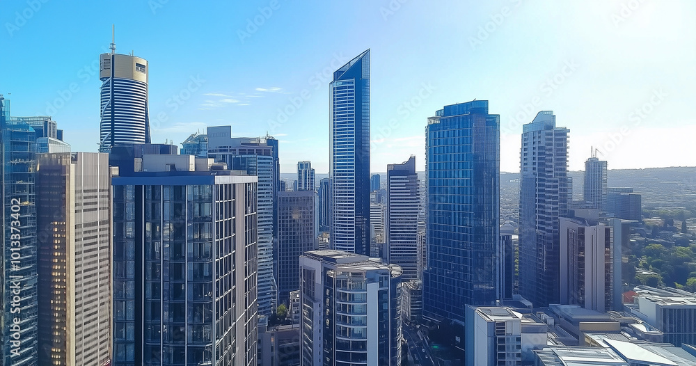 Fototapeta premium Office Skyscrapers in the City Financial and Business District