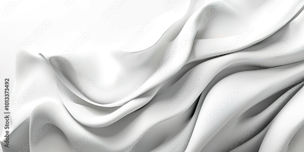 Obraz premium A white fabric with a wave pattern