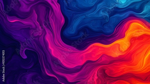 Vibrant abstract swirl of colorful fluid patterns