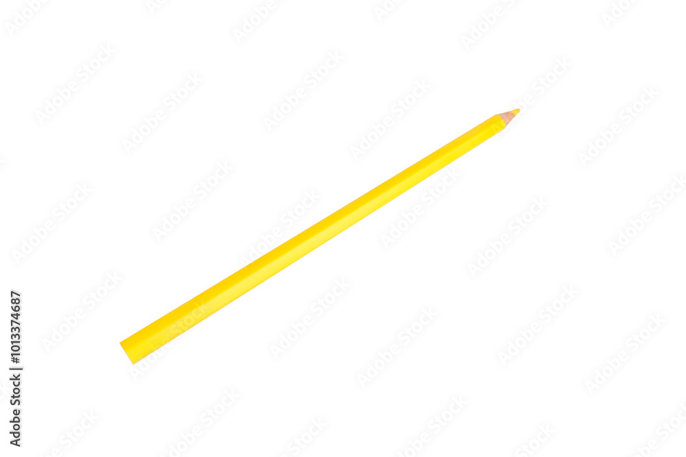 Colored pencil yellow one isolated on white background Colored pencil yellow one isolated on white background