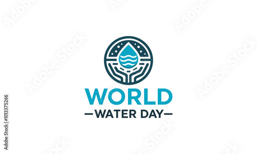 World Water Day logo vector illustration, Saving water and world environmental protection concept- Environment day, Save the water, World Water Day water drop. 22 March water day. stock illustration 