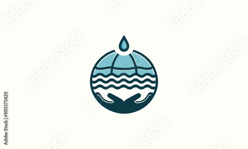 World Water Day logo vector illustration, Saving water and world environmental protection concept- Environment day, Save the water, World Water Day water drop. 22 March water day. stock illustration
