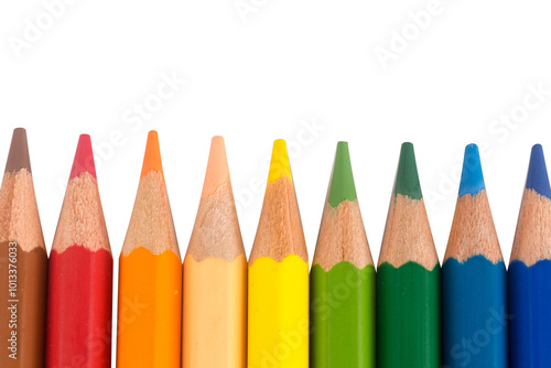 Colored pencils colorfull isolated on white background