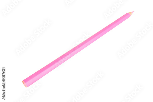 Colored pencil pink one isolated on white background