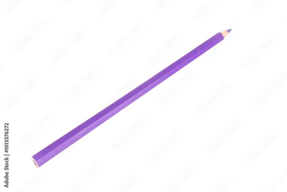 Colored pencil purple one isolated on white background Colored pencil purple one isolated on white background