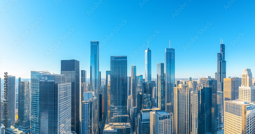 Obraz premium Office Skyscrapers in the City Financial and Business District