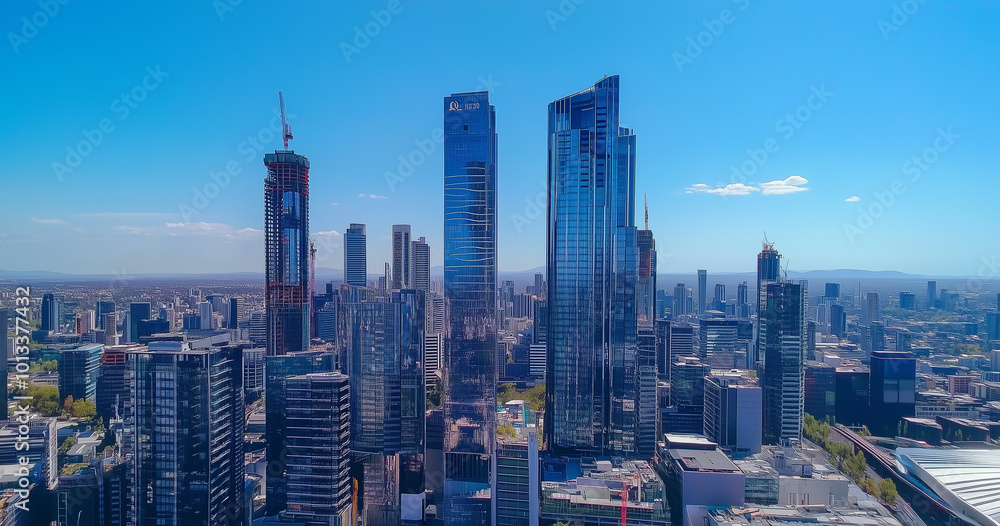 Fototapeta premium Office Skyscrapers in the City Financial and Business District