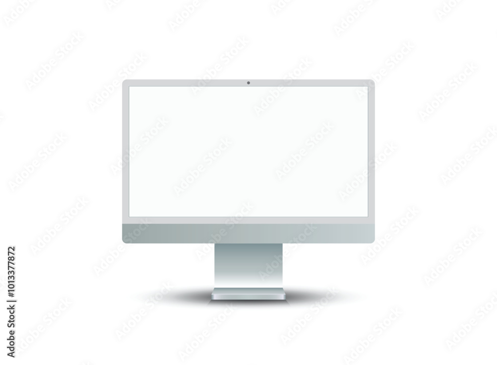Thin frame monitor mock up icon in flat style. Computer display vector illustration on isolated background. Electronic gadget sign business concept. Thin frame monitor mock up icon in flat style. Computer display vector illustration on isolated background. Electronic gadget sign business concept.