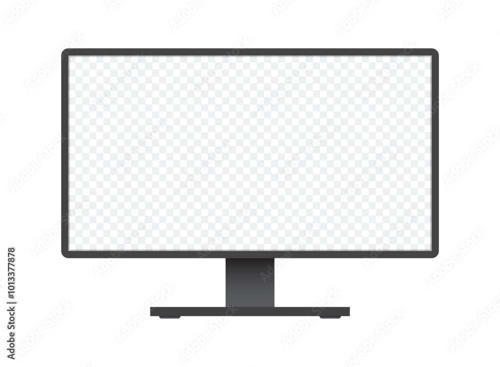 Thin frame monitor mock up icon in flat style. Computer display vector illustration on isolated background. Electronic gadget sign business concept. Thin frame monitor mock up icon in flat style. Computer display vector illustration on isolated background. Electronic gadget sign business concept.
