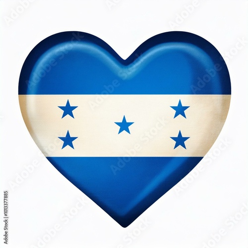 ホンジュラスの国旗のハート(Heart of Honduras flag on white.) 