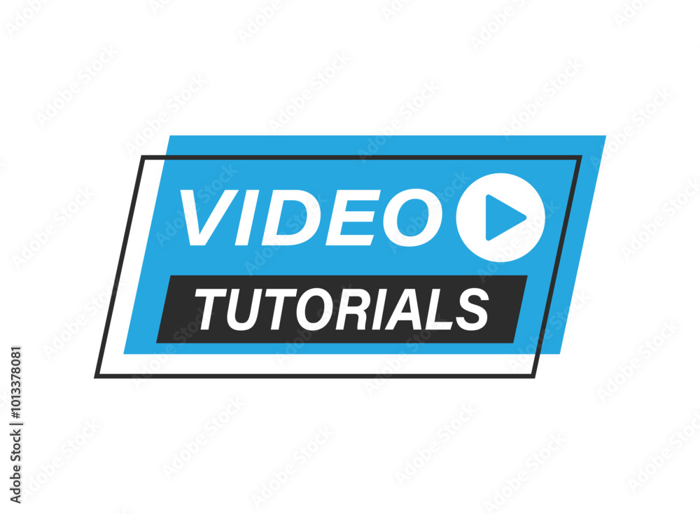 Play video tutorials icon in flat style. Education software vector illustration on isolated background. Webinar training sign business concept. Play video tutorials icon in flat style. Education software vector illustration on isolated background. Webinar training sign business concept.