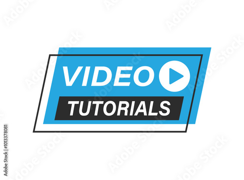 Play video tutorials icon in flat style. Education software vector illustration on isolated background. Webinar training sign business concept.
