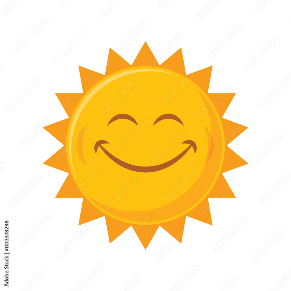 Funny sun with face icon in flat style. Summer sunshine emoji vector illustration on isolated background. Smiling sun sign business concept. Funny sun with face icon in flat style. Summer sunshine emoji vector illustration on isolated background. Smiling sun sign business concept.