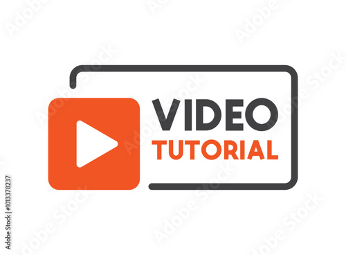 Play video tutorials icon in flat style. Education software vector illustration on isolated background. Webinar training sign business concept.