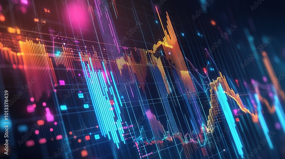 Obraz premium Colorful Digital Data Visualization Background