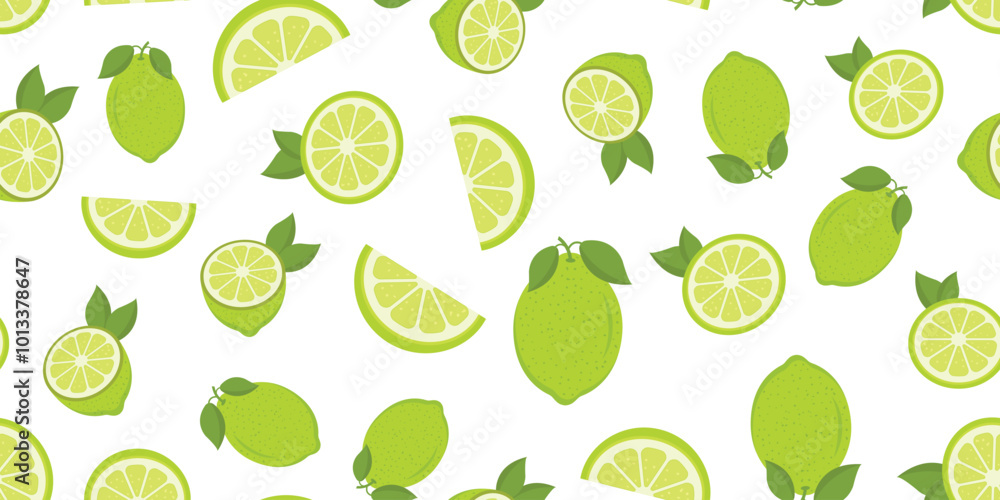 Lime fruit icon seamless pattern background in flat style. Organic fruits vector illustration on isolated background. Vitamin C food sign business concept. Lime fruit icon seamless pattern background in flat style. Organic fruits vector illustration on isolated background. Vitamin C food sign business concept.