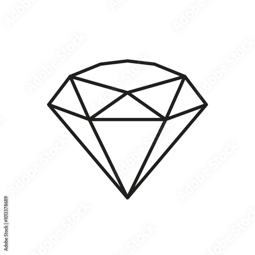 Diamond gemstone icon in flat style. Jewelry gem vector illustration on isolated background. Luxury brilliant sign business concept.