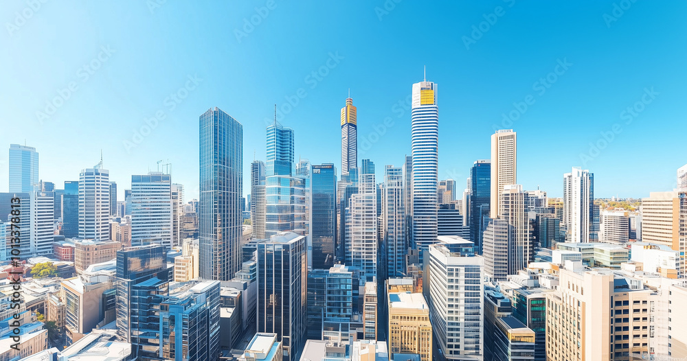 Obraz premium Office Skyscrapers in the City Financial and Business District