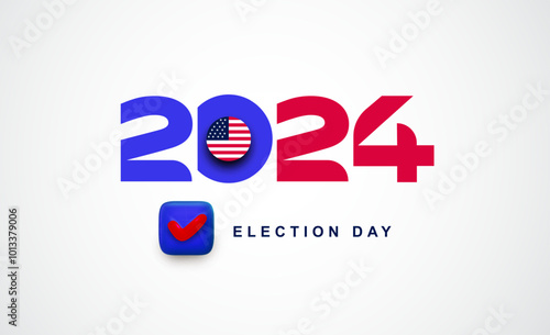 2024 Election day USA design. Template American vote, creative design for political debate banner or campaign invitation. Vector 2024 Election day. US president voting campaign for banner, poster.