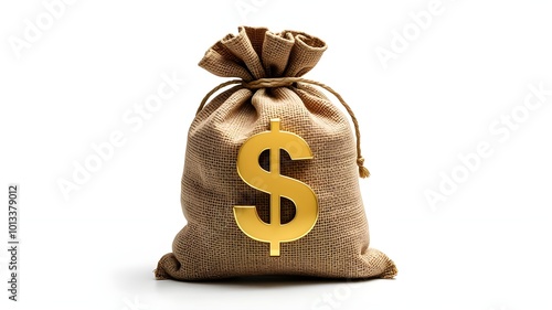 bag with money with dollar