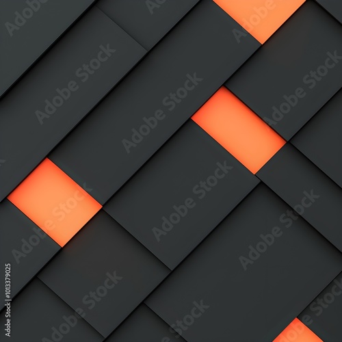 Modern geometric pattern with black and orange accents