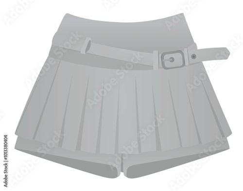 Grey mini skirt shorts. vector illustration