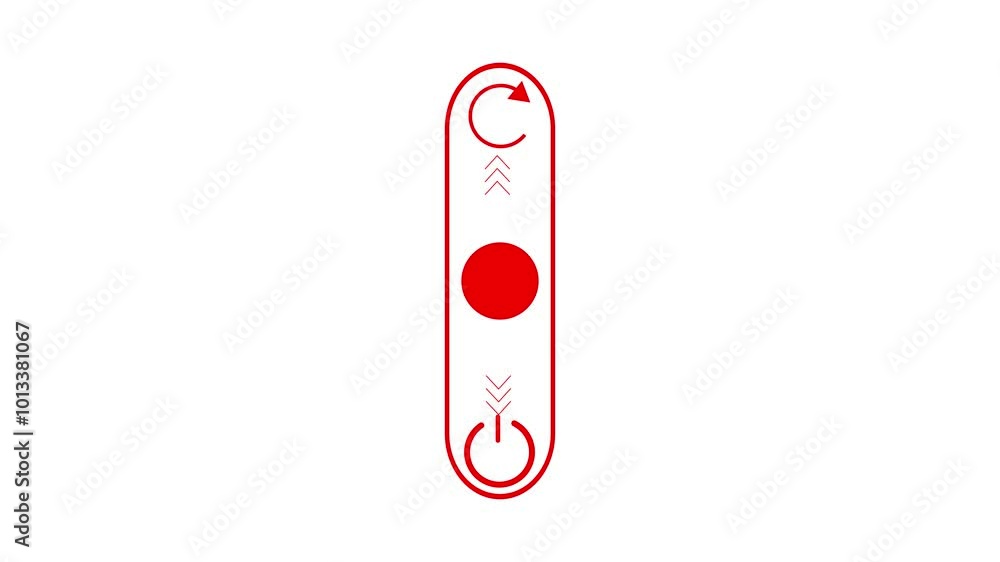 restart and off button animation. Turning on and off. on off, button, 3d button on white color background .