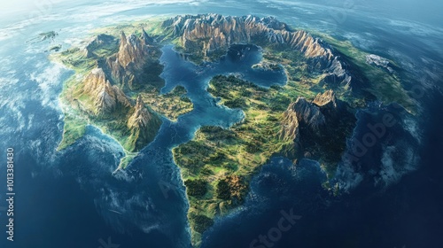 Continental drift from Earth's ancient supercontinents to modern landmasses, illustrating changes photo